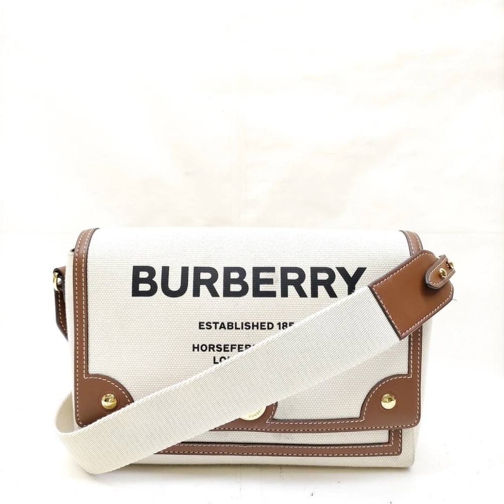 Burberry Note canvas and leather bag